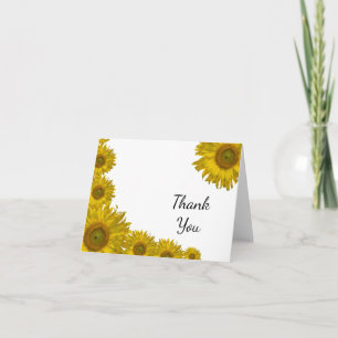 Yellow Sunflower Edge Thank You Card