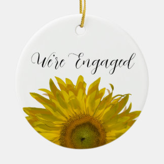 Yellow Sunflower Engagement Ceramic Tree Decoration