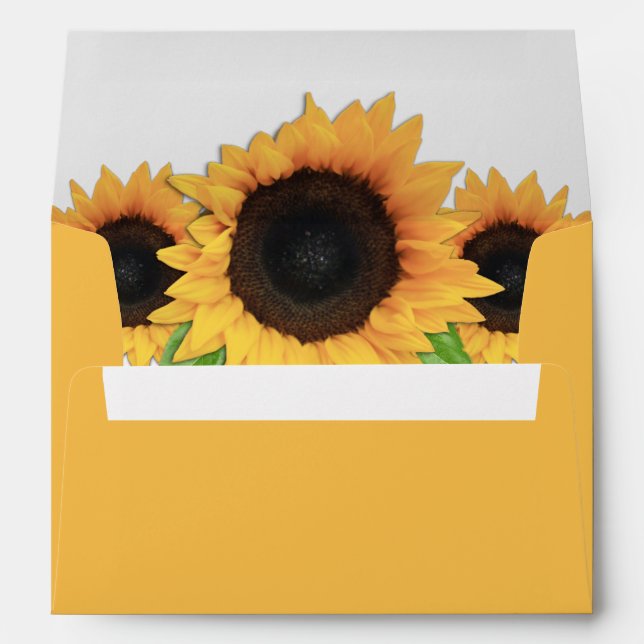 Yellow Sunflower Envelopes with Return Address (Back (Bottom))