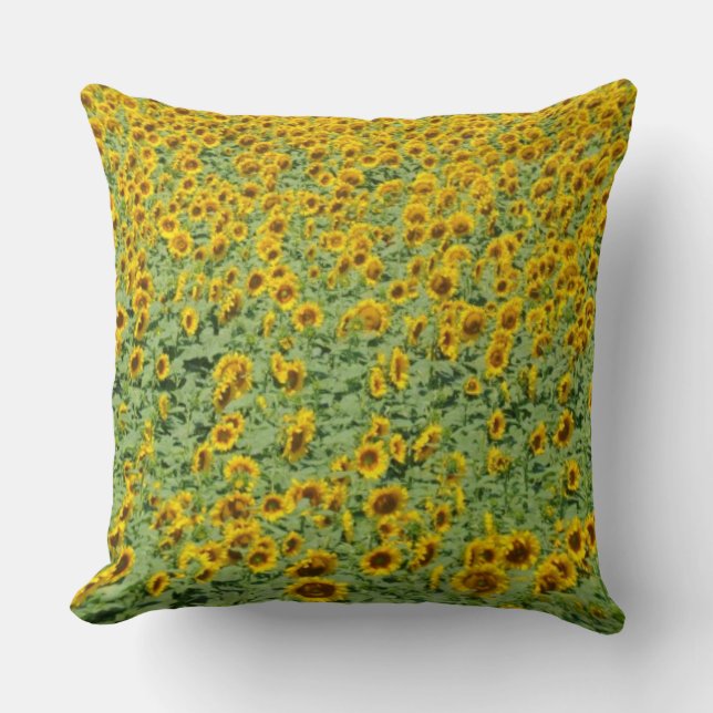 Yellow Sunflower Field Cushion (Front)