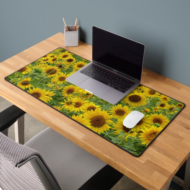 Yellow Sunflower Field Desk Mat (Office 2)