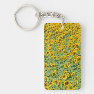 Yellow Sunflower Field Key Ring