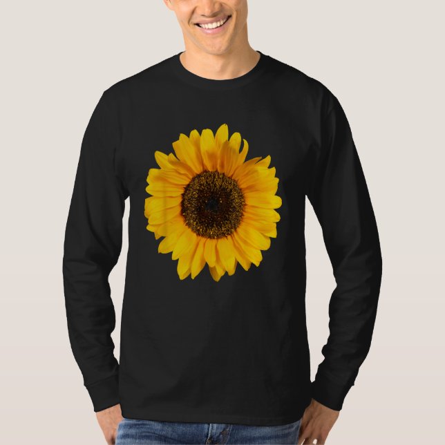 Yellow Sunflower Floral Watercolor Positivity T-Shirt (Front)