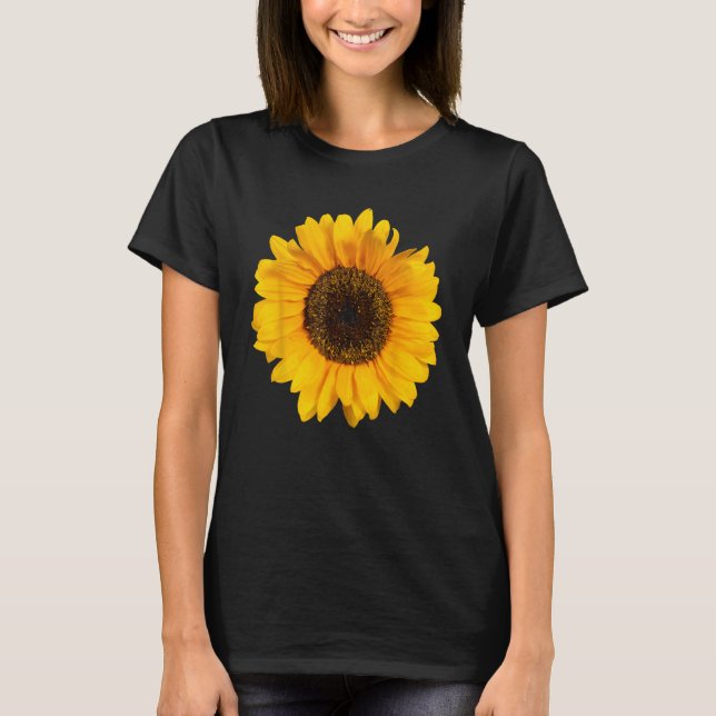 Yellow Sunflower Floral Watercolor Positivity T-Shirt (Front)