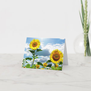 Yellow Sunflower Flowers Thinking of You, Love Thank You Card