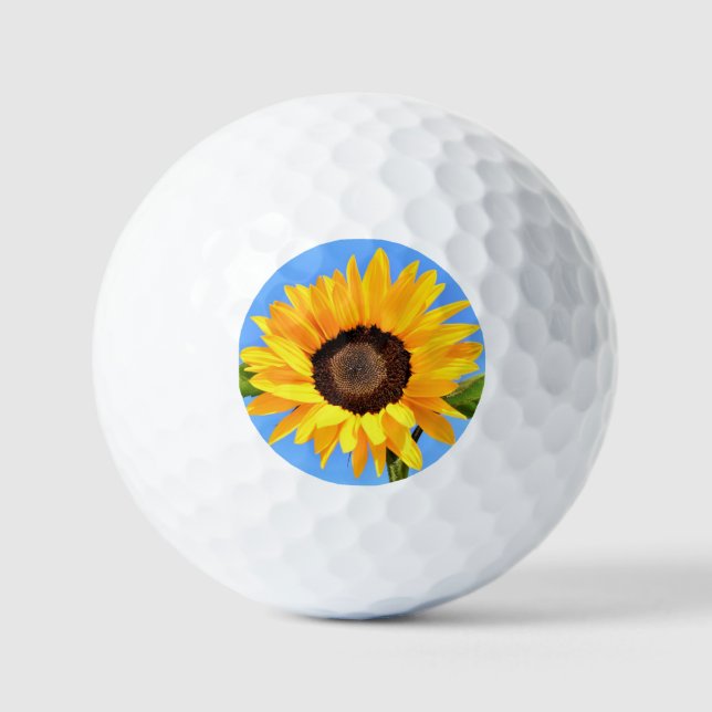 Yellow Sunflower Golf Balls (Front)