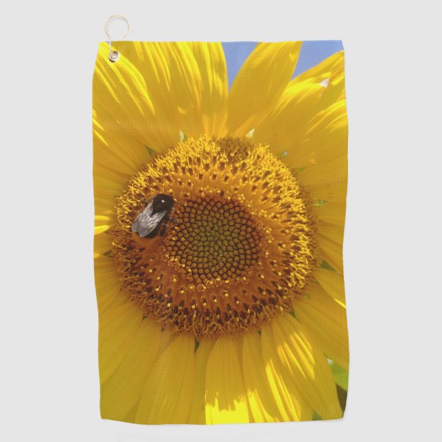 Yellow Sunflower Golf Towel (Front)