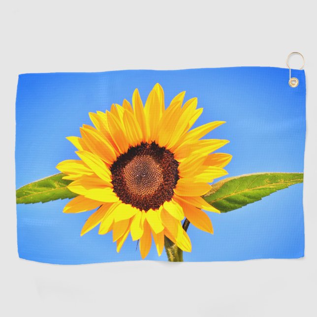 Yellow Sunflower Golf Towel (Horizontal)