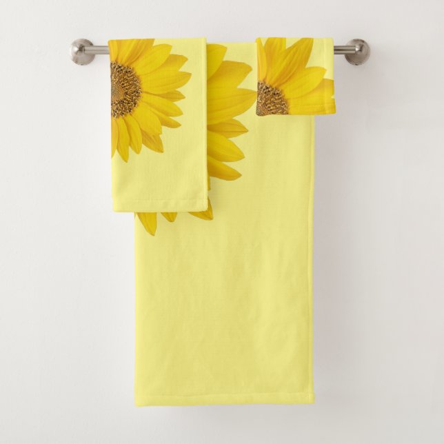 Yellow Sunflower Good Morning Sunshine Bath Towel Set (Insitu)
