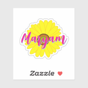 Yellow Sunflower & Handwritten Name