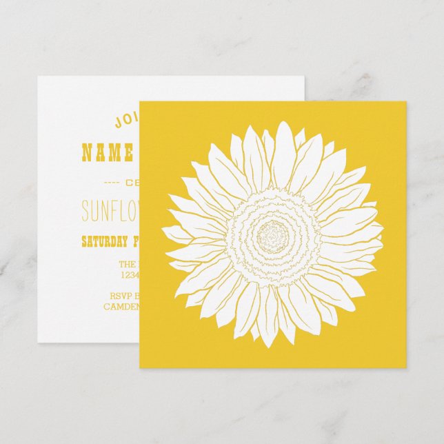 yellow sunflower invitation (Front/Back)