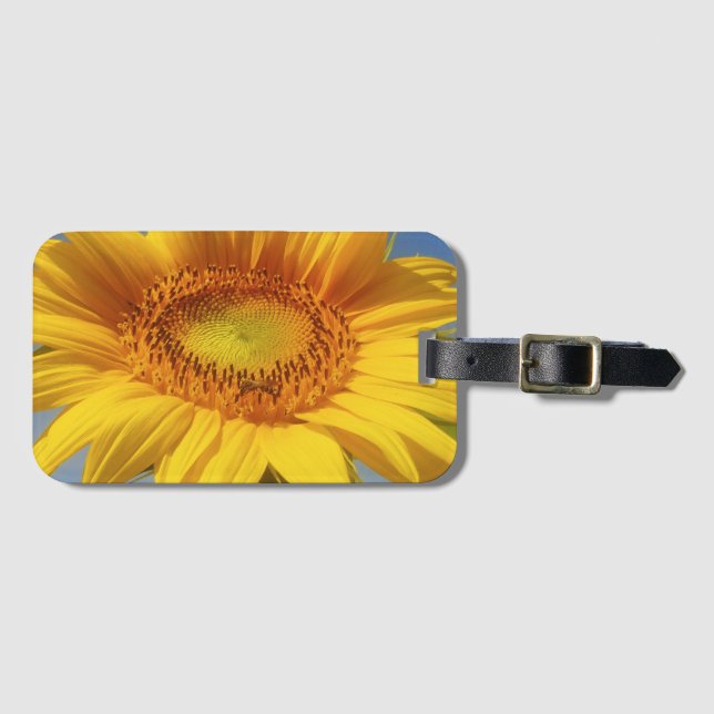 Yellow Sunflower Luggage Tag (Front Horizontal)