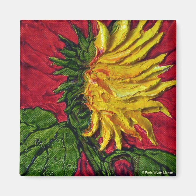 Yellow Sunflower Magnet (Front)