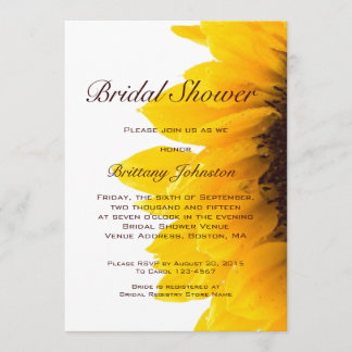 Yellow Sunflower Modern Bridal Shower Invitation