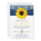 Yellow Sunflower Navy Blue Damask Ribbon Wedding