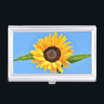 Yellow Sunflower on Blue Sky Business Card Case<br><div class="desc">Business Card Cases with Yellow Sunflower Against Sun on Blue Sky - Summer Day - Photo Flower Nature - You can also personalise - Choose / Add Your Unique Photo - Image / Text - Name / Colour / Font / Size / more - Make Your Special Gift - Resize...</div>