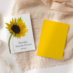 Yellow Sunflower on White Wedding Favour Tags