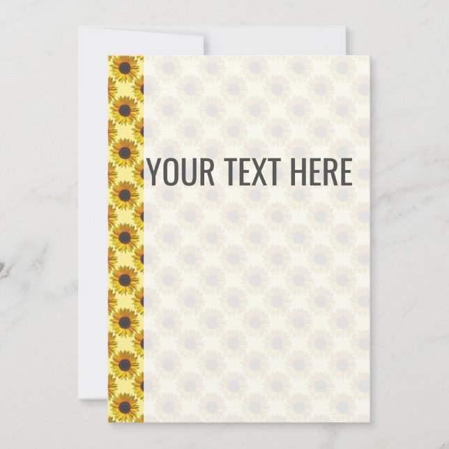 Yellow Sunflower Pattern Announcement (Front)