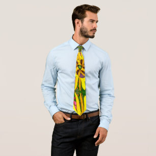 Yellow Sunflower Pattern Tie