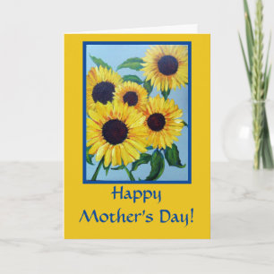 Yellow Sunflower Personalised Mother's Day Card