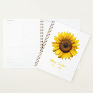 Yellow Sunflower Personalised Planner