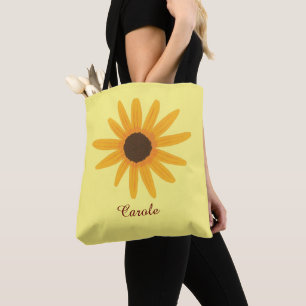 Yellow Sunflower Personalised Tote Bags