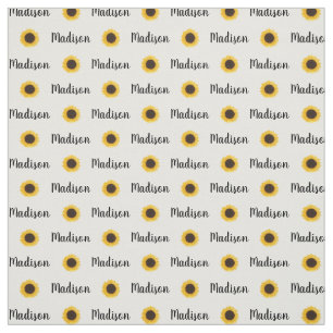 Yellow Sunflower Personalized Name Fabric