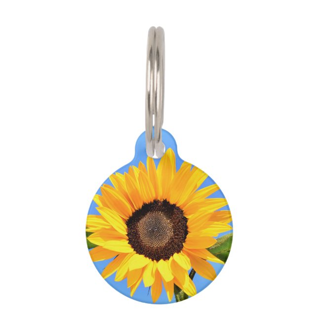 Yellow Sunflower Pet ID Tag (Front)