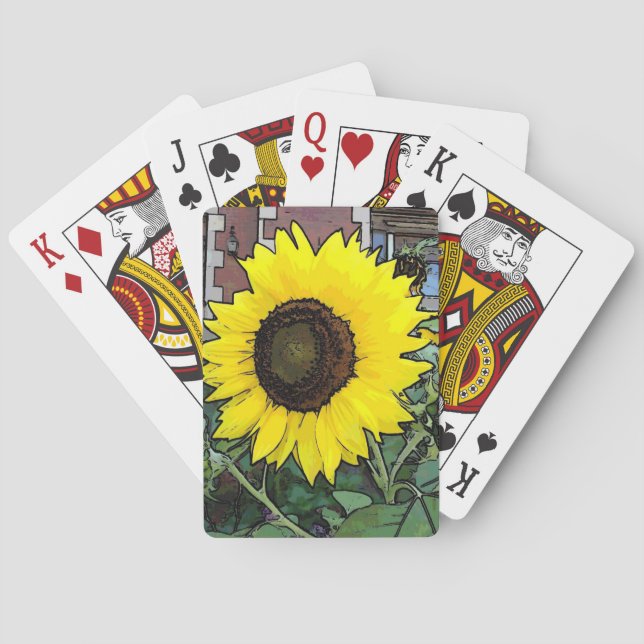 Yellow Sunflower Playing Cards (Back)