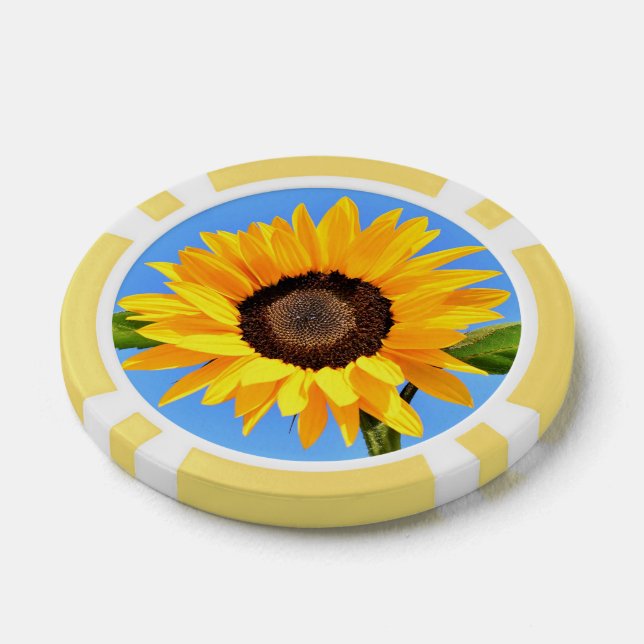 Yellow Sunflower Poker Chips (Single)