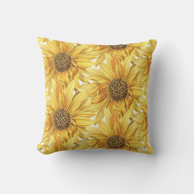Yellow Sunflower Porch or Patio Cushion (Front)