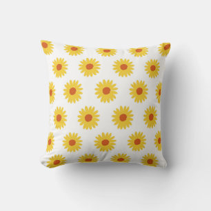 Yellow Sunflower Pretty Retro Y2K Pattern Cushion
