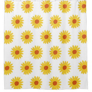 Yellow Sunflower Pretty Retro Y2K Pattern Shower Curtain