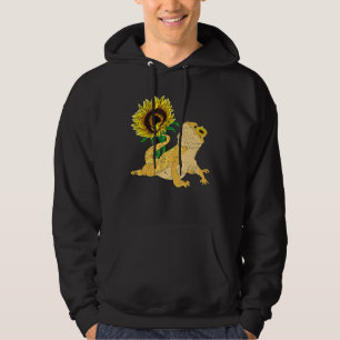 Yellow Sunflower Reptile Animal Lizard Pet Bearded Hoodie