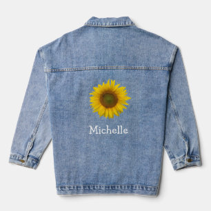 Yellow Sunflower Rustic Country  Denim Jacket