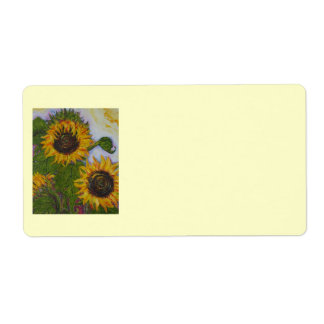 Yellow Sunflower Shipping Label