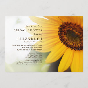 Yellow Sunflower Summer Bridal Shower Invite