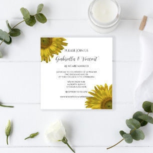 Yellow Sunflower Summer Wedding Invitation
