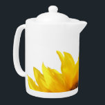 yellow sunflower tea/coffee pot<br><div class="desc">yellow sunflower petals against a white background</div>