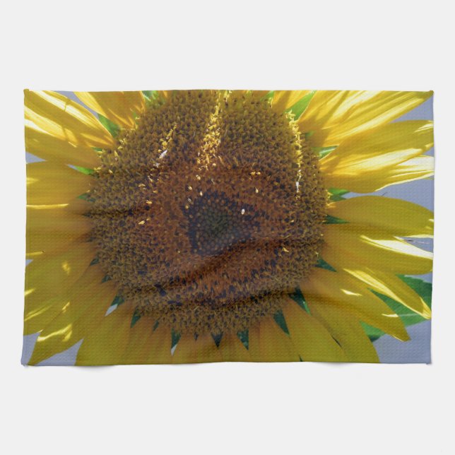 Yellow Sunflower Tea Towel (Horizontal)