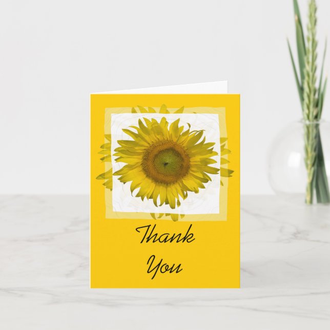 Yellow Sunflower Thank You Card (Front)