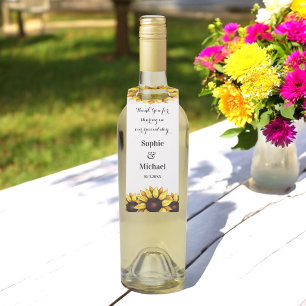 Yellow Sunflower Watercolor Floral Bottle Tag