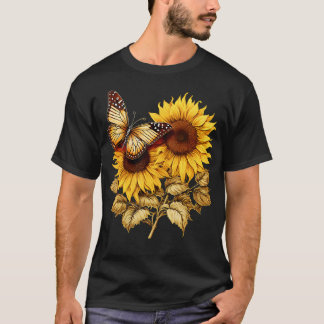 Yellow Sunflower Watercolor Flower for Lovers Posi T-Shirt