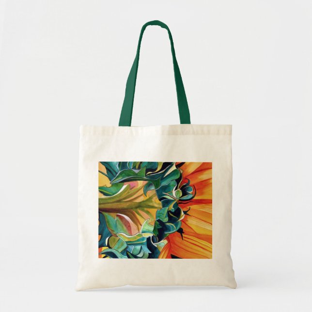 Yellow Sunflower watercolor original art painting Tote Bag (Front)