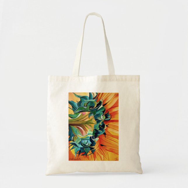 Yellow Sunflower watercolor original art painting Tote Bag (Front)