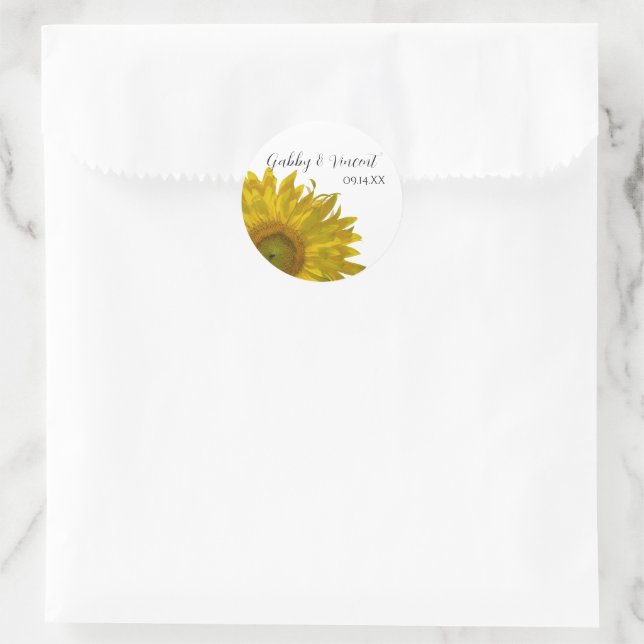 Yellow Sunflower Wedding Envelope Seals (Bag)