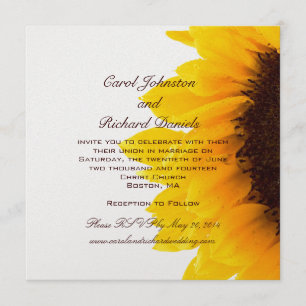 Yellow Sunflower Wedding Invitations