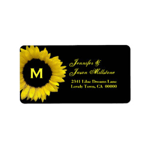 Yellow Sunflower Wedding Label