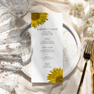 Yellow Sunflower Wedding Menu