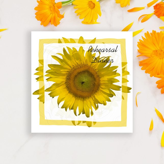 Yellow Sunflower Wedding Rehearsal Dinner Invitation (Creator Uploaded)